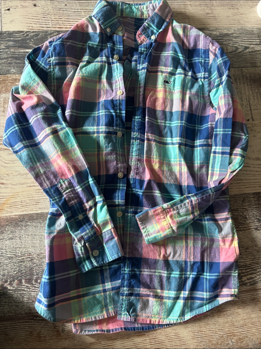 Vineyard Vines Pastel Multicolor Plaid Button-Down Shirt
